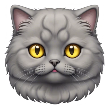 Cinematic Adorable Fluffy Grey Scottish Fold Cat Portrait Emoji, Adorable folded ears perched atop its soft, round head, head tilted cutely with big, sparkling yellow eyes, soft grey fur with darker points on the ears, face, and paws, Simplified yet irresistibly adorable features, highly detailed, glowing with a soft, warm glow, high shine, affectionate and playful, stylized with a touch of whimsy, bright and endearing, soft glowing outline, capturing the essence of a curious and loving kitten with the signature charm of a Scottish Fold's unique folded ears, so cute it feels like it could leap out of the screen and snuggle up for a cuddle! sticker
