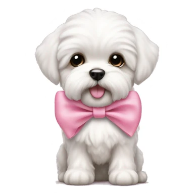 Schichon puppy pink bow sticker