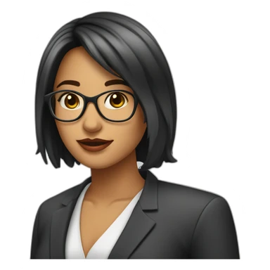 Secretaria joven sin lentes cabello corto lacio sticker