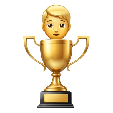 Number one trophy with gold medal sticker