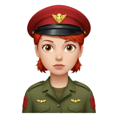 Female Soldier red hair without cat sticker