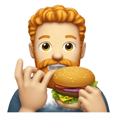 Bearded ginger guy eating cheeseburger  sticker