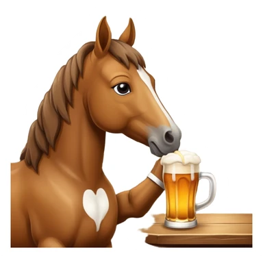 A horse drinking a beer sticker