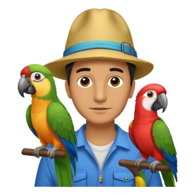 Walker + parrot on shoulder, Pet Walkers. sticker