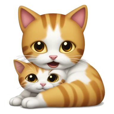 gatito abrazando a otro gatito sticker