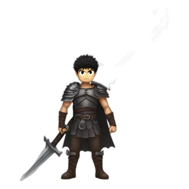 angry berserk guts carrying a huge sword on his shoulder sticker