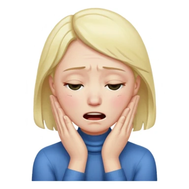 Sobbing face with hands on neck sticker