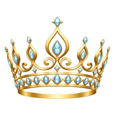 iced golden tiara with diamonds sticker