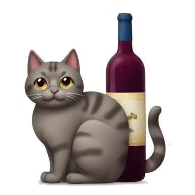 Gato con vino tinto en el hombro  sticker