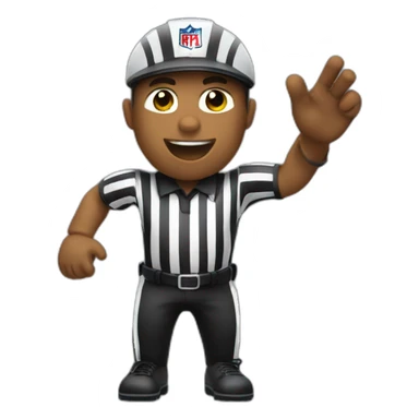 american football referee signals touchdown sticker