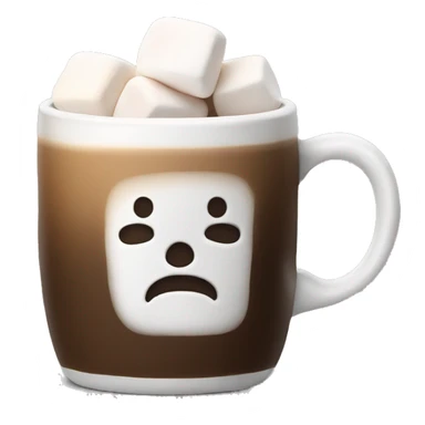 A mug of coffe with marshmallow  sticker