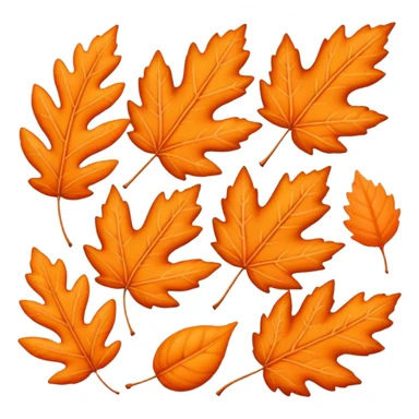 Pastel orange leaves  sticker