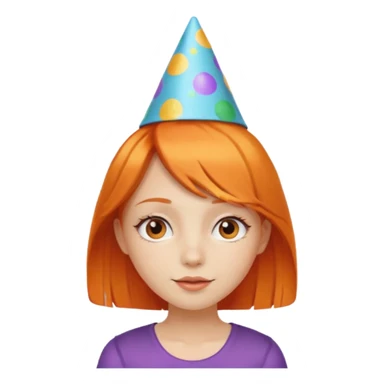 party hatted orange haired girl sticker