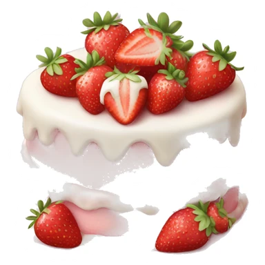 Light Pink strawberries and cream birthday cake  sticker