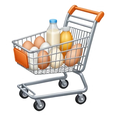 carrito de compras leche care  huevos sticker