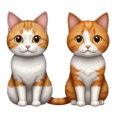 3 different coloured tiny short haired cats, including a dark brown tabby and white cat, and a dark grey and white and a ginger and white sticker
