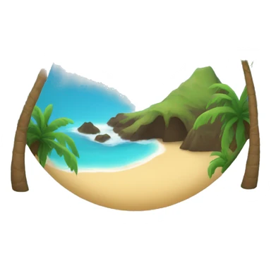 Hawaiian island with palm tree and ocean sticker