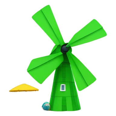Please create a green windmill like the toy children play with at the beach sticker