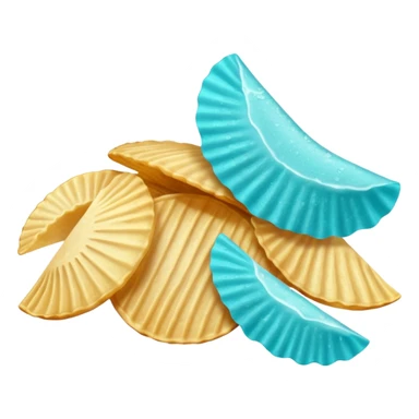 turquoise colored potato chips sticker