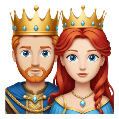 Red hair king, blonde queen, blue eyes sticker