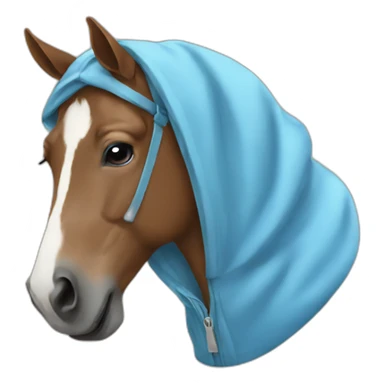 horse wearing blue hoodie sticker