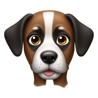 Dog with a black face and ears and brown color sticker