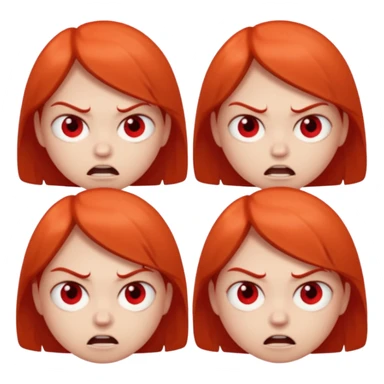 黑色背景，白色圆眼睛，从正常表情转变到生气，然后由生气转变到正常 sticker