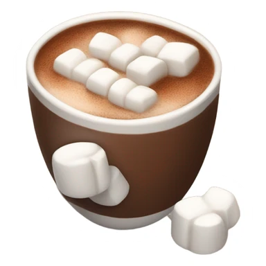 cup of hot chocolate with marshmallows and cinnamon sticker