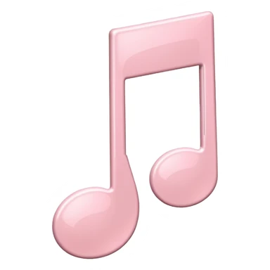 Pale pink music note with pale pink flower sticker