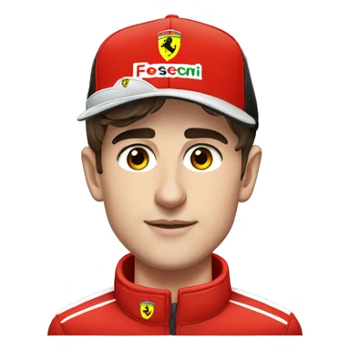 charles leclerc with a ferrari hat sticker