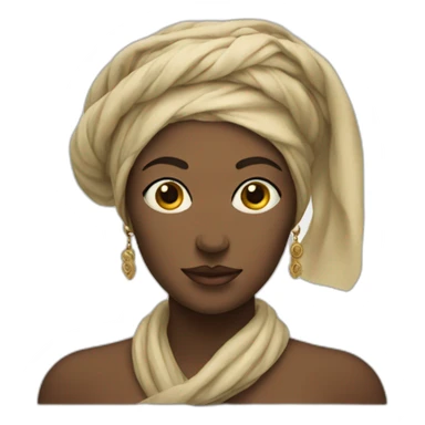 a Renaissance woman with a scarf on her head and three eyes sticker