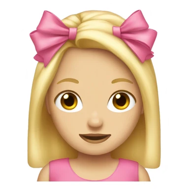 blonde hair pink bow  sticker