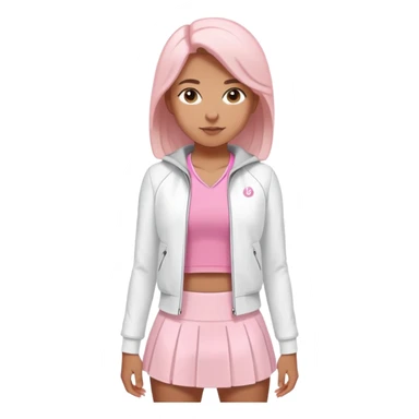 Lululemon pink shirt and very short white jacket and white skirt  sticker