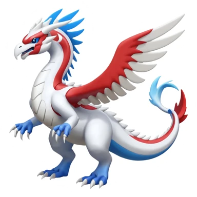 Lugia-Kyurem-Reshiram-Fakémon-hybrid-creature (full body)  sticker