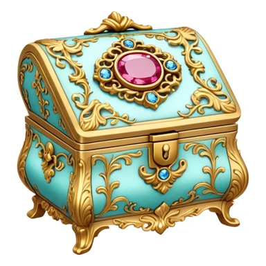 vintage jewelry box rococo sticker