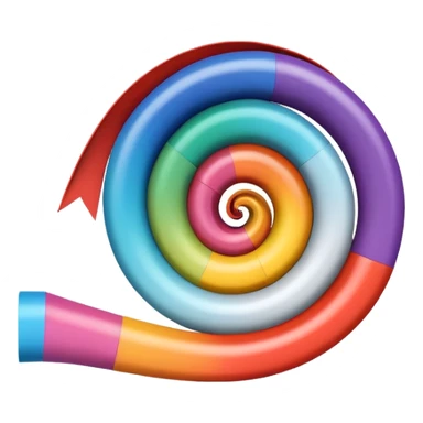 A single, smooth spiral ribbon curling gracefully upward, with small colored blocks along one edge to represent bases. Clean white background, scientific style. The spiral represents single-stranded mRNA (not DNA). Show only one ribbon, no ladder, no pairs, no second strand, no double helix. sticker