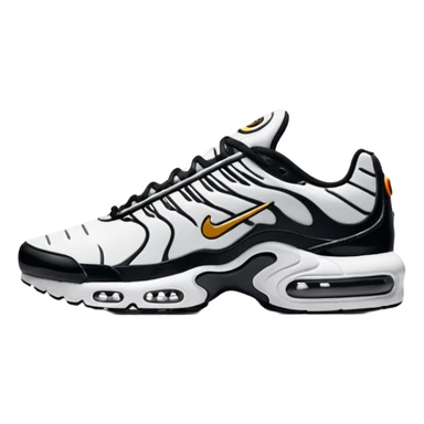 I want you to draw a white Air Max Plus with the Nike logo facing right sticker