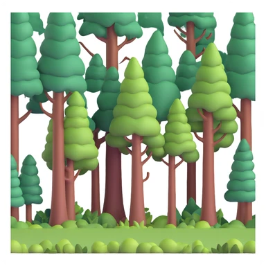 dense forest with tall trees sticker