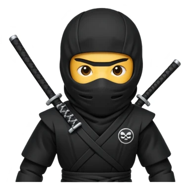 Black Ninja emoji with MB written on it sticker