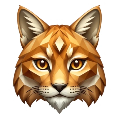 Lynx made of crystals that's light brown sticker