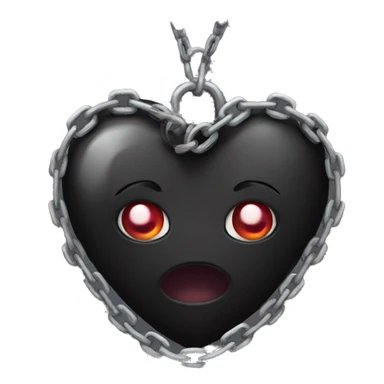 Emo black heart with chains sticker