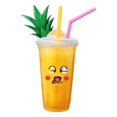 Dunkin donuts mango pineapple drink refresher with straw sticker