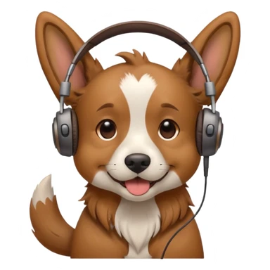 dog with headphones sticker