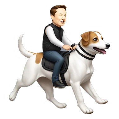elon musk riding arainbow dog  sticker