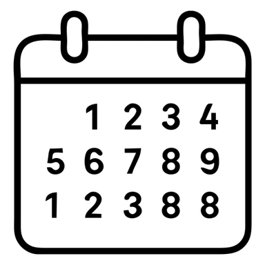 Simple calendar icon with date numbers visible sticker