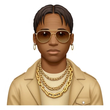 Travis Scott emoji with sunglasses and chain sticker