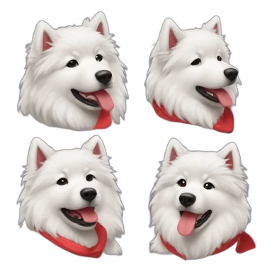 Samoyede wearing a red bandana sticker