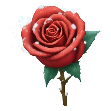 frozen red rose covered with snow sticker