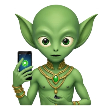 alien with persion crawl custome dress and smartphone sticker