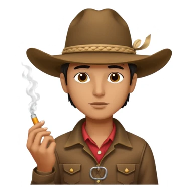 Vaquero joven fumando  sticker